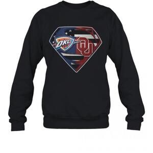 Superman Oklahoma City Thunder And Oklahoma Sooners Sweatshirt